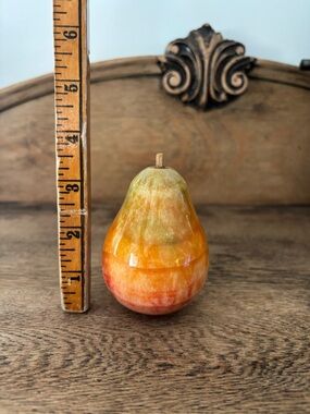 Alabaster Marble Onyx Stone Fruit Hand Carved Pear